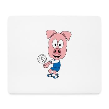 SCHWEIN - VOLLEYBALL - SPORT - TIER - KIND - BABY - Mousepad (Querformat) - Weiß - Vorne