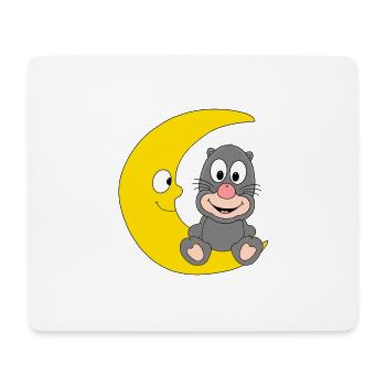 MAULWURF - MOND - TIER - KIND - BABY - Mousepad (Querformat) - Weiß - Vorne