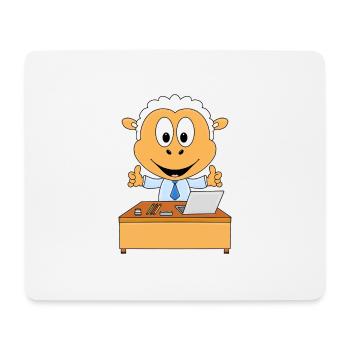 SCHAF - SCHREIBTISCH - ARBEIT - CHEF - MITARBEITER - Mousepad (Querformat) - Weiß - Vorne