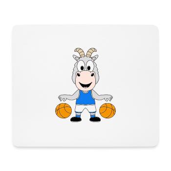 ZIEGE - BASKETBALL - SPORT - TIER - KIND - BABY - Mousepad (Querformat) - Weiß - Vorne
