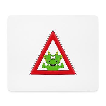 ACHTUNG DRACHE - KINDER - BABYS - TIERISCH - Mousepad (Querformat) - Weiß - Vorne