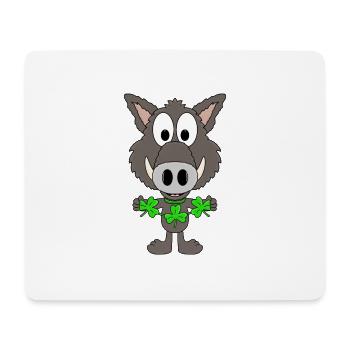 WILDSCHWEIN - KLEEBLÄTTER - TIER - TIERISCH - Mousepad (Querformat) - Weiß - Vorne