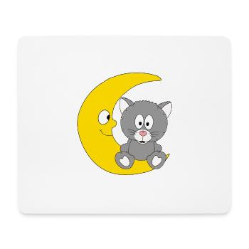 KATZE - MOND - TIER - KIND - BABY - FUN - Mousepad (Querformat) - Weiß - Vorne