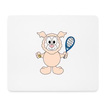 LAMA - ALPAKA - TENNIS - SPORT - TIERISCH - Mousepad (Querformat) - Weiß - Vorne