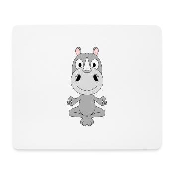 NASHORN - YOGA - TIER - TIERISCH - KIND - BABY - Mousepad (Querformat) - Weiß - Vorne