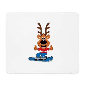 REH - RENTIER - SNOWBOARD - SPORT - TIER - Mousepad (Querformat) - Weiß - Vorne