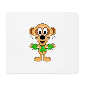 ERDMÄNNCHEN - KLEEBLÄTTER - TIER - TIERISCH - Mousepad (Querformat) - Weiß - Vorne