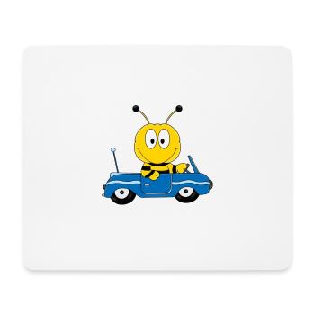 BIENE - AUTO - AUTOFAHRER - CABRIO - TIERISCH - Mousepad (Querformat) - Weiß - Vorne