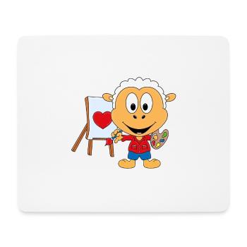 SCHAF - MALER - MALEN - KUNST - LIEBE - TIER - Mousepad (Querformat) - Weiß - Vorne