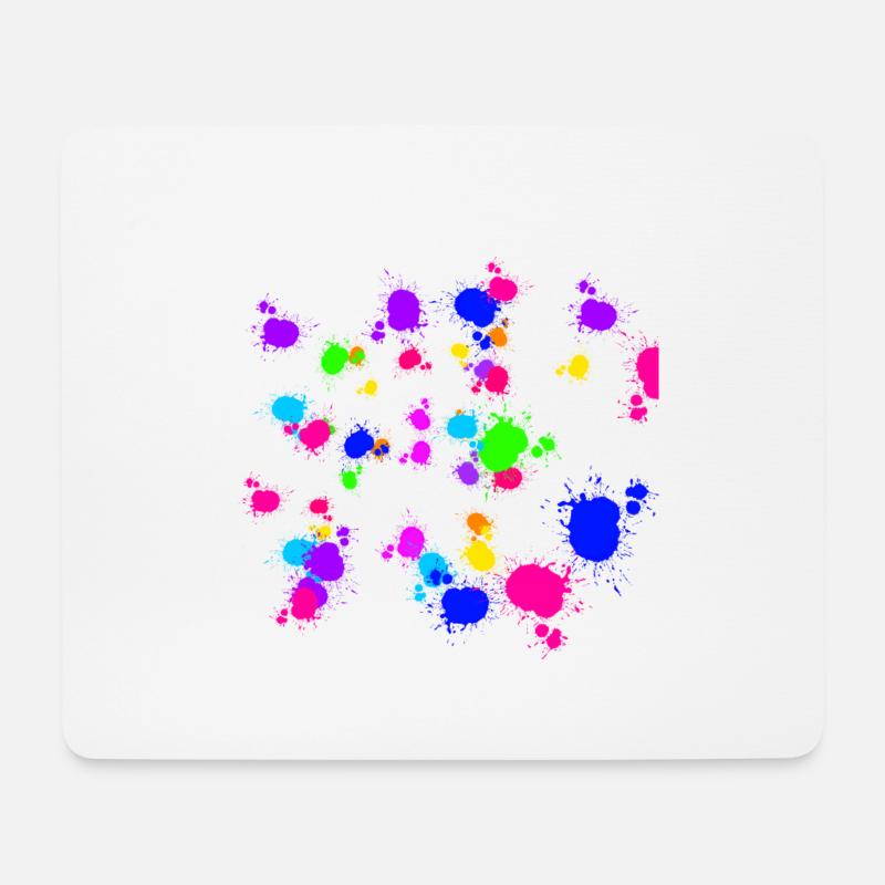 Bunte Kleckserei - Mousepad (Querformat) - Weiß