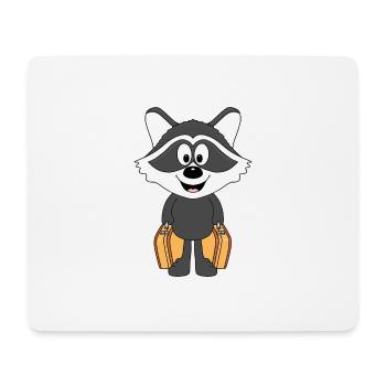 WASCHBÄR - KOFFER - REISE - URLAUB - FERIEN - TIER - Mousepad (Querformat) - Weiß - Vorne