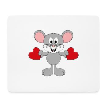 MAUS - HERZEN - LIEBE - LOVE - TIERLIEB - TIER - Mousepad (Querformat) - Weiß - Vorne
