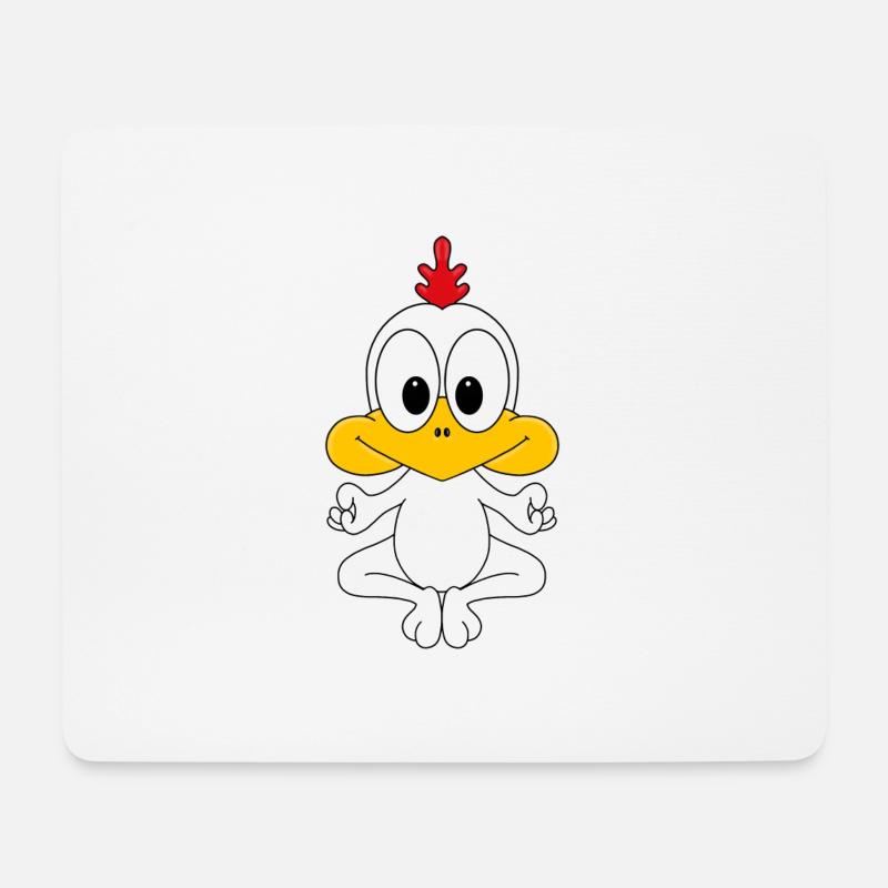HUHN - BAUERNHOF - TIER - YOGA - PILATES - Mousepad (Querformat) - Weiß