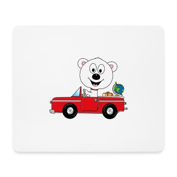 EISBÄR - AUTO - REISE - URLAUB - FERIEN - TIER - Mousepad (Querformat) - Weiß - Vorne