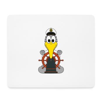 MÖWE - BOOT - SCHIFF - KAPITÄN - SEEMANN - TIER - Mousepad (Querformat) - Weiß - Vorne