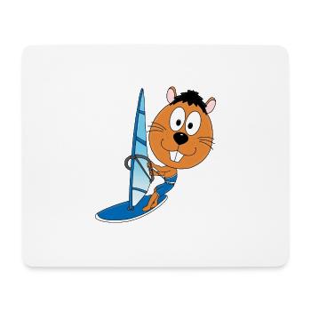 BIBER - OTTER - MARDER - WINDSURFER - SURFER - Mousepad (Querformat) - Weiß - Vorne