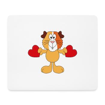 MEERSCHWEINCHEN - HERZEN - LIEBE - LOVE - TIER - Mousepad (Querformat) - Weiß - Vorne