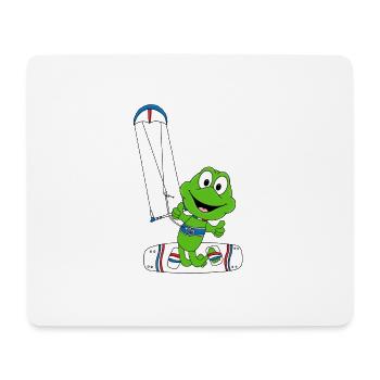 FROSCH - KITE - KITER - KITESURFER - KITESURFEN - Mousepad (Querformat) - Weiß - Vorne