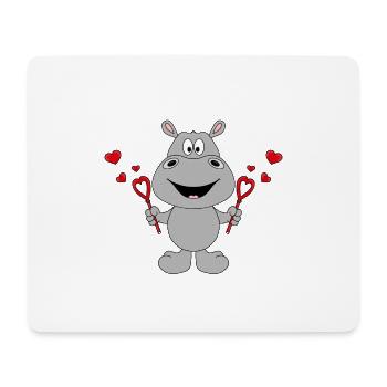 NILPFERD - HIPPO - SEIFENBLASEN - LIEBE - LOVE - Mousepad (Querformat) - Weiß - Vorne