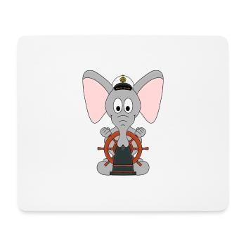KAPITÄN - BOOT - SCHIFF - SEEMANN - ELEFANT - BABY - Mousepad (Querformat) - Weiß - Vorne