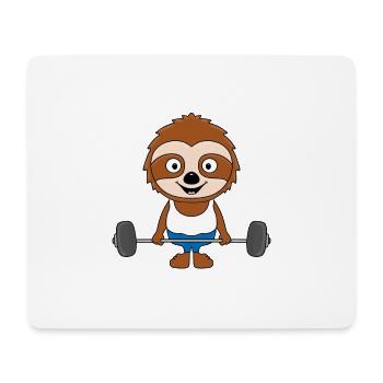 FAULTIER - GEWICHTHEBER - FITNESS - BODYBUILDING - Mousepad (Querformat) - Weiß - Vorne