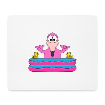 FLAMINGO - POOL - PLANSCHBECKEN - VOGEL - TIER - Mousepad (Querformat) - Weiß - Vorne