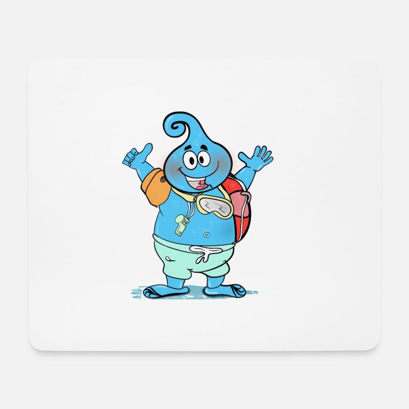 Dieser sehr große freundliche Wassertropfen - Mousepad (Querformat) - Weiß