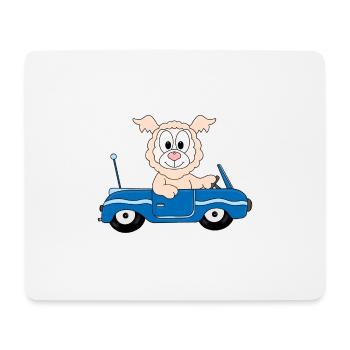 AUTO - CABRIO - LAMA - ALPAKA - TIER - KIND - BABY - Mousepad (Querformat) - Weiß - Vorne