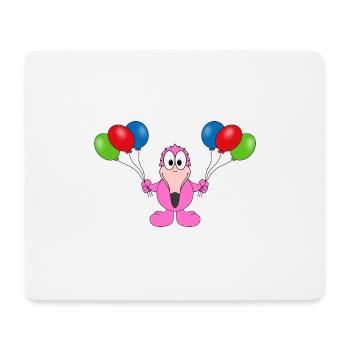 LUFTBALLONS - FLAMINGO - TIER - KIND - BABY - FUN - Mousepad (Querformat) - Weiß - Vorne