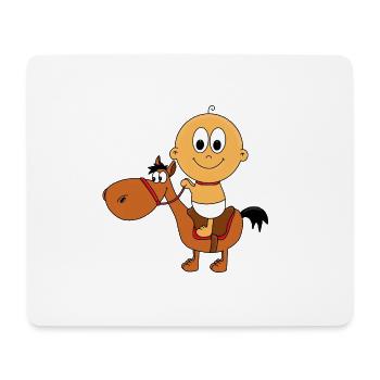 BABY - PFERD - PONY - REITEN - REITERIN - REITER - Mousepad (Querformat) - Weiß - Vorne