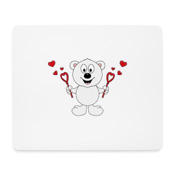 EISBÄR - SEIFENBLASEN - LIEBE - LOVE - TIER - BABY - Mousepad (Querformat) - Weiß - Vorne