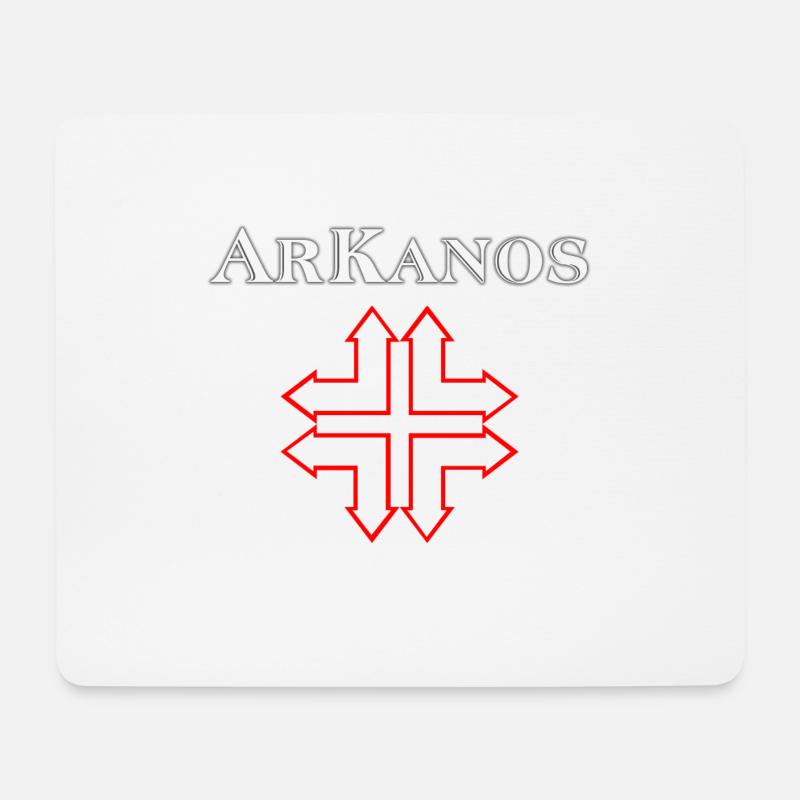 Arkanos Logo - Mousepad (Querformat) - Weiß