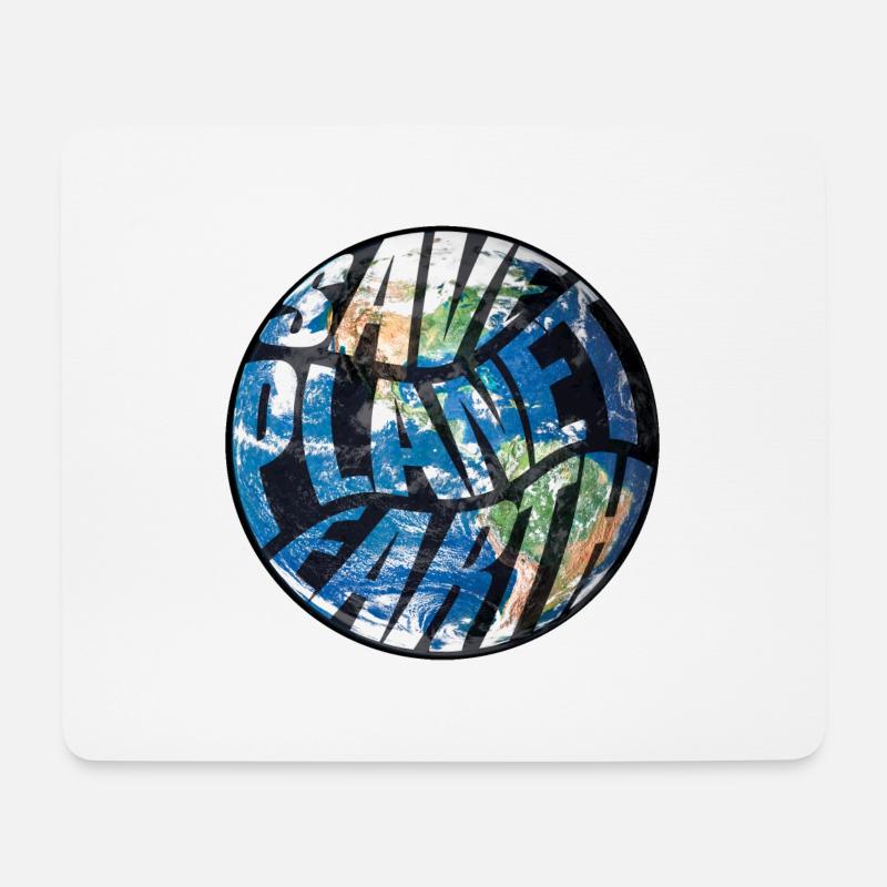 Rette den Planeten Erde - Mousepad (Querformat) - Weiß