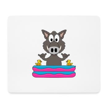 WILDSCHWEIN - PLANSCHBECKEN - TIER - SOMMER - Mousepad (Querformat) - Weiß - Vorne