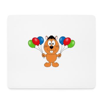 BIBER - OTTER - MARDER - LUFTBALLONS - TIER - BABY - Mousepad (Querformat) - Weiß - Vorne