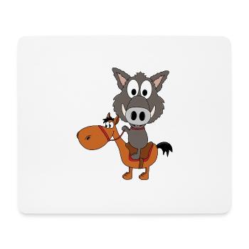 WILDSCHWEIN - PFERD - REITEN - TIERISCH - Mousepad (Querformat) - Weiß - Vorne