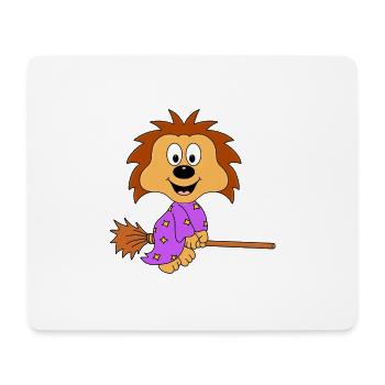 IGEL - HEXE - HEXENBESEN - HALLOWEEN - TIER - BABY - Mousepad (Querformat) - Weiß - Vorne