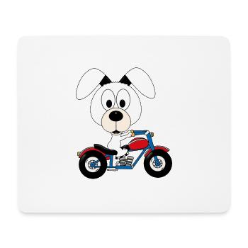 MOTORRAD - BIKER - HUND - KIND - BABY - TIER - Mousepad (Querformat) - Weiß - Vorne