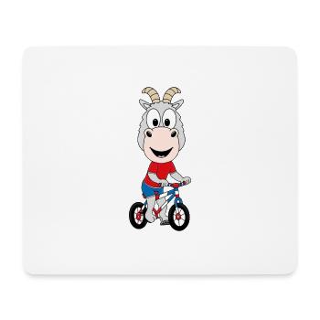 ZIEGE - FAHRRAD - TIER - KIND - BABY - Mousepad (Querformat) - Weiß - Vorne