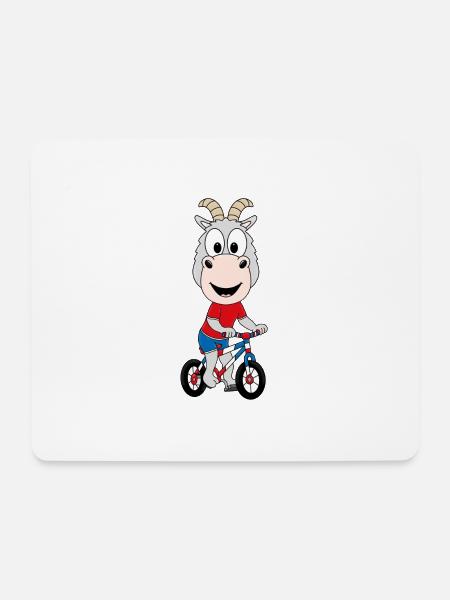 ZIEGE - FAHRRAD - TIER - KIND - BABY - Mousepad (Querformat) - Weiß