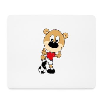 TEDDYBÄR - BÄR - TEDDY - FUßBALL - SPORT - KIND - Mousepad (Querformat) - Weiß - Vorne