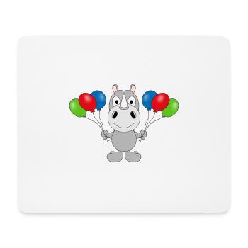 NASHORN - LUFTBALLONS - TIER - KIND - BABY - Mousepad (Querformat) - Weiß - Vorne