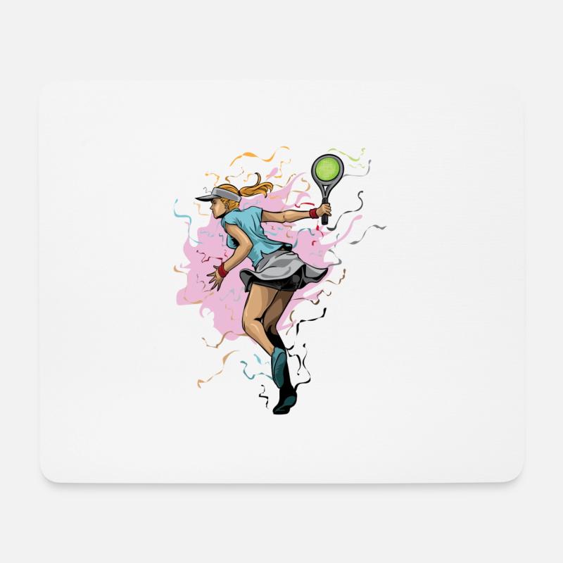 Tennisspielerin - Mousepad (Querformat) - Weiß