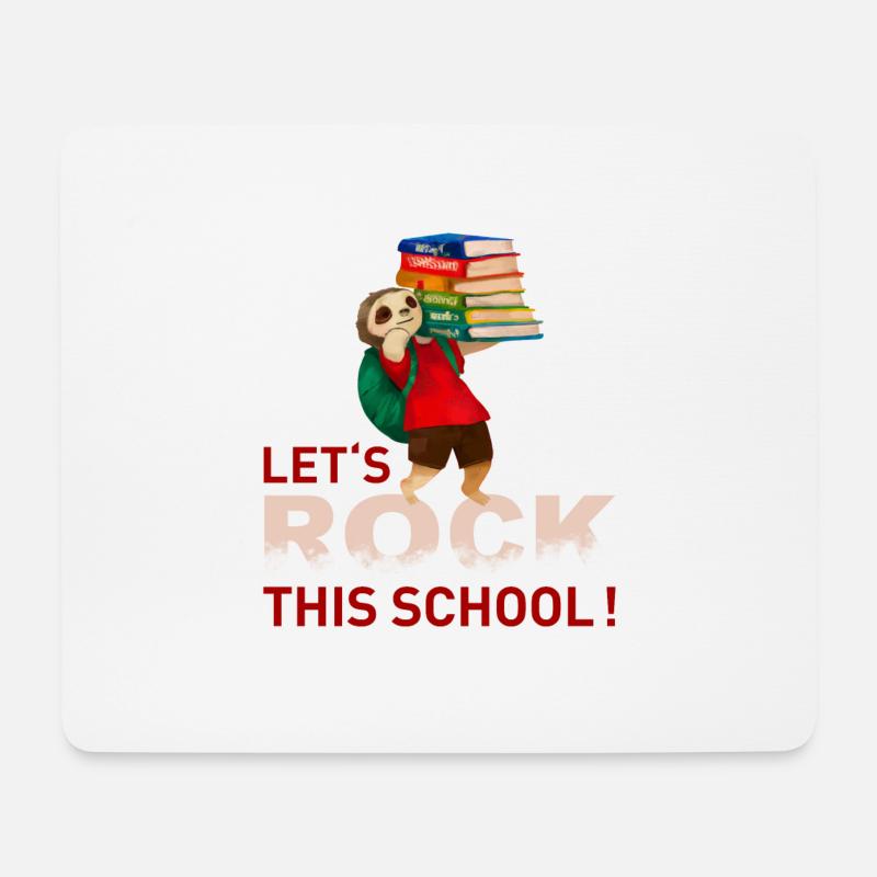Lets rock this school - Faultier - Mousepad (Querformat) - Weiß