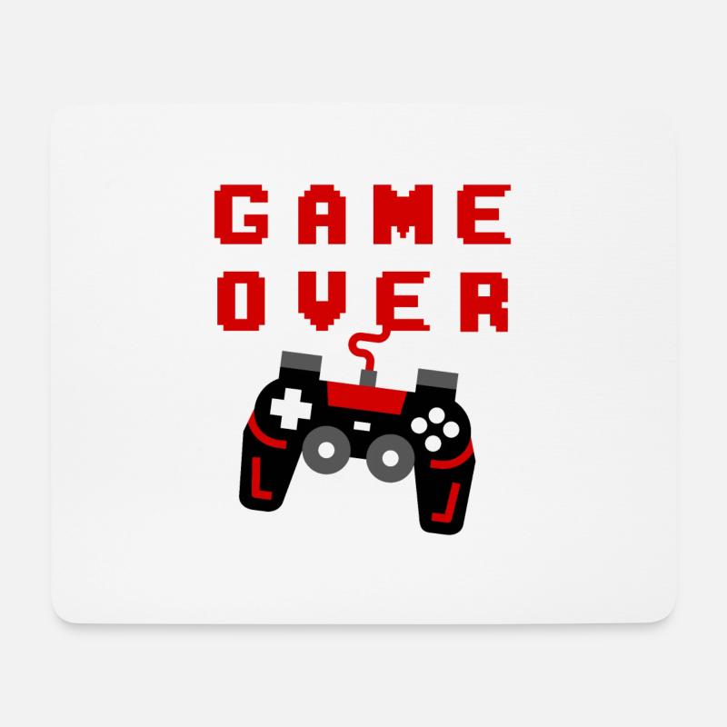 Game Over - Mousepad (Querformat) - Weiß