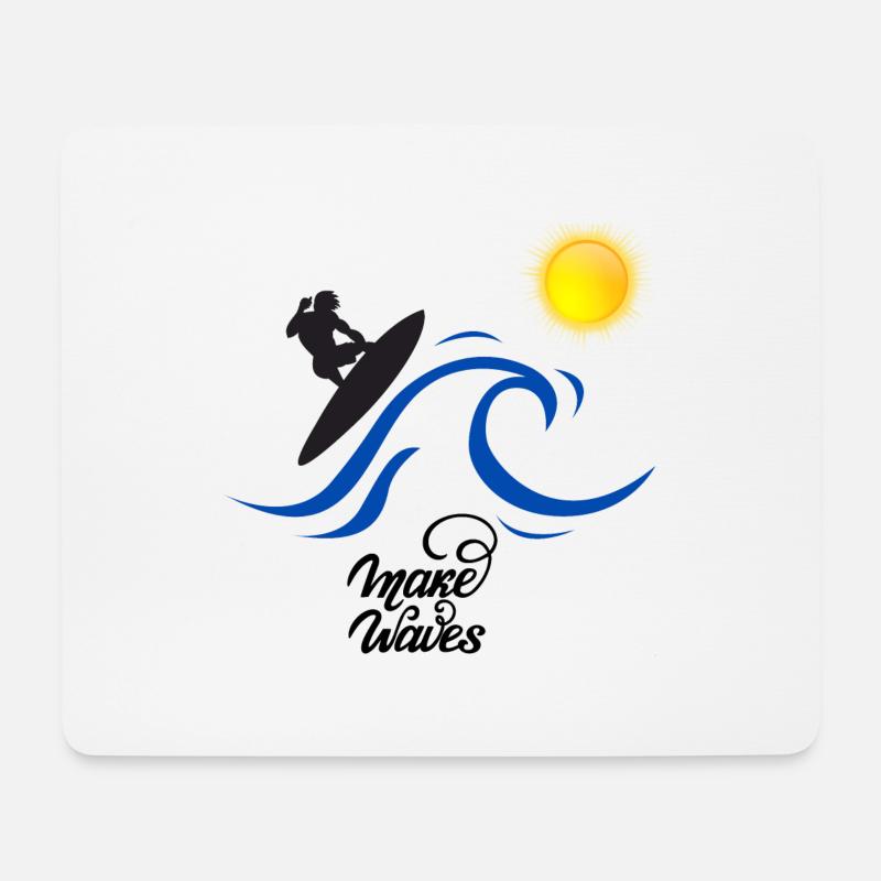 Surfen - Mousepad (Querformat) - Weiß