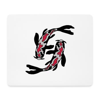 2 Koi Fish Nishikigoi - Mouse Pad (horizontal) - white - Front