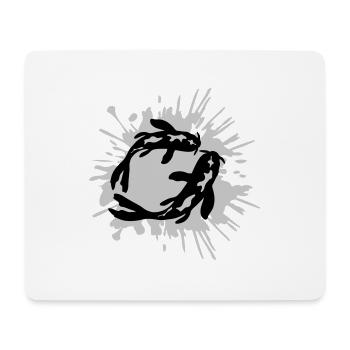 Farbklecks 2 Koi Fische - Mousepad (Querformat) - Weiß - Vorne