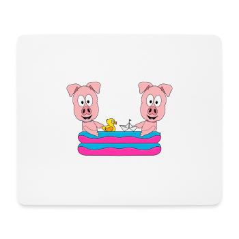 SCHWEINE - POOL - PLANSCHBECKEN - TIERE - FUN - Mousepad (Querformat) - Weiß - Vorne