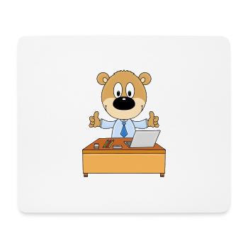 TEDDY - ARBEIT - BÜRO - SCHREIBTISCH - JOB - BERUF - Mousepad (Querformat) - Weiß - Vorne